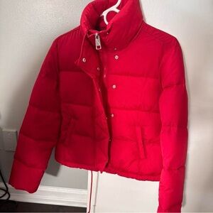 Hollister Bright Red Puffer Jacket